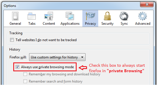 Always use private browsing mode