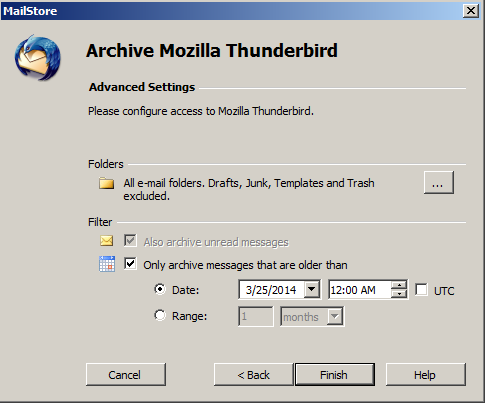 advanced archiving settings