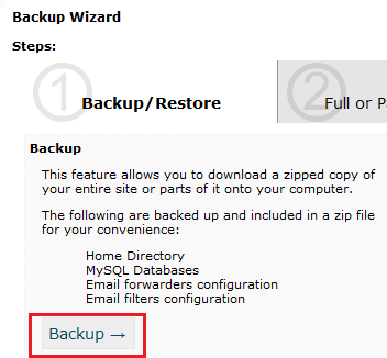backup button