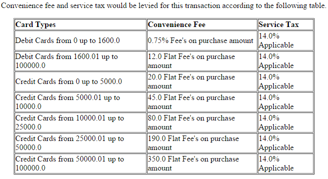 convenience fee service tax