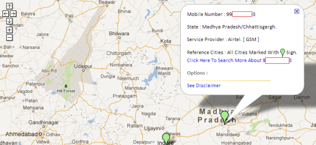 mobile number location on map