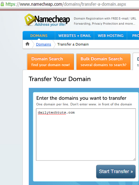 namecheap domain transfer