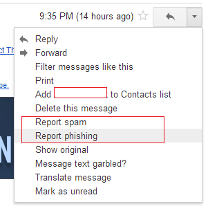report spam phishing